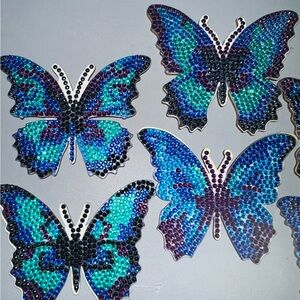 Colorful Rhinestone Beaded Butterfly Coasters